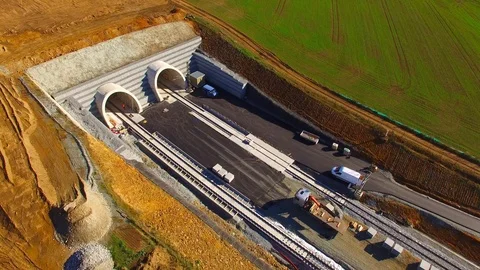 Railroad construction site Stock Footage 101082324