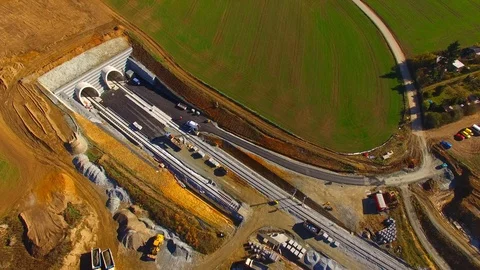 Railroad construction site Stock Footage 101083075