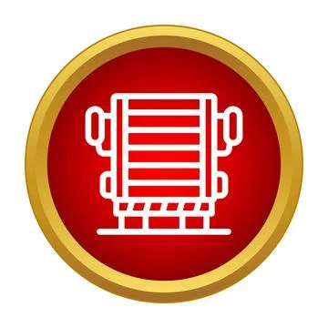 Railroad crossing barrier blocking train tracks icon Stock Illustration