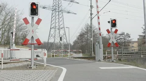 Railroad crossing Stock Footage 22376903
