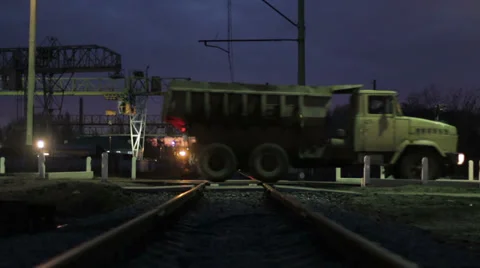Railroad crossing Stock Footage 33955101