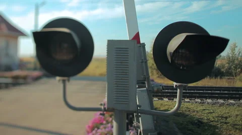 Railroad crossing Vídeo Stock 68346125