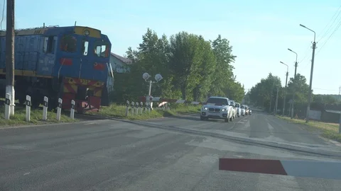 Railroad crossing Video stock 110807737