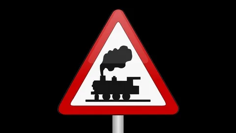 Railroad Crossing Sign Up And Down Alpha... | Stock Video | Pond5