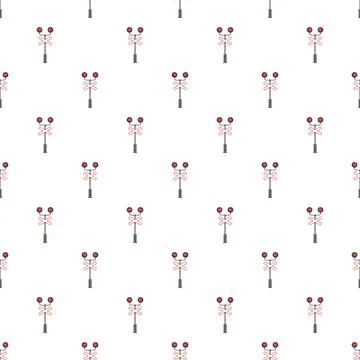 Railroad crossing signal repeating pattern seamless background Stock Illustration