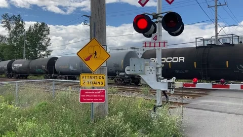 Railroad  crossing train, Stock Footage 137668447