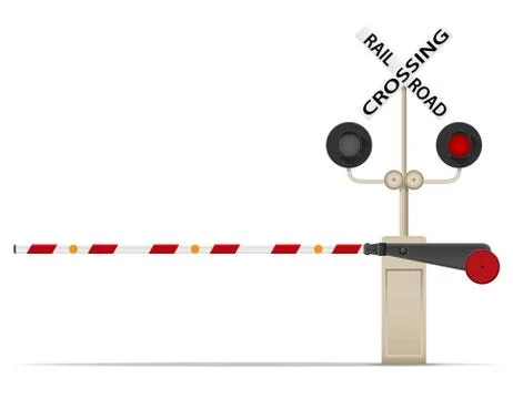 Railroad crossing vector illustration Stock Illustration