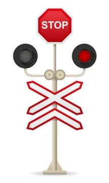 Railroad crossing vector illustration Illustrazione stock