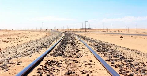 Railroad in the desert Stock Photos