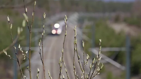 Railroad details of branch knobs soft focus background 스톡 동영상 49585500