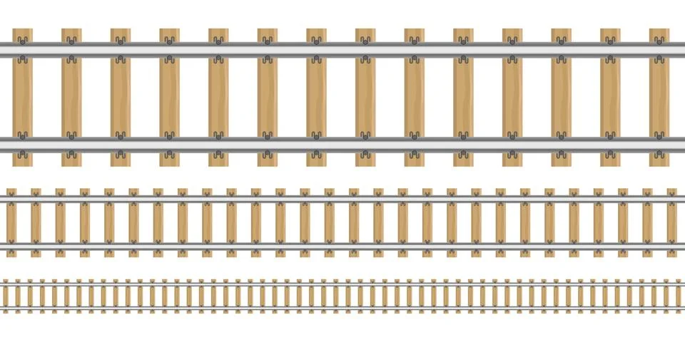 Railroad in different sizes vector illustration isolated on white background 스톡 일러스트