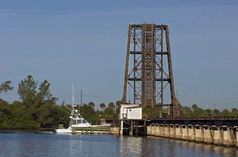 Railroad drawbridge Stock Photos