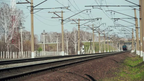Railroad, electric train Vidéo 163661368