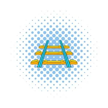 Railroad icon, comics style Illustrazione stock