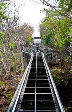 The railroad up to the mountain Stock Photos