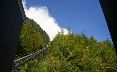 A railroad to the mountain Stock Photos