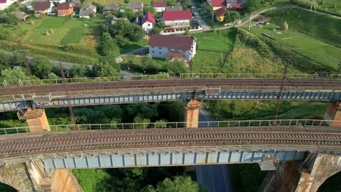 Railroad in the mountains Stock Footage 157551275