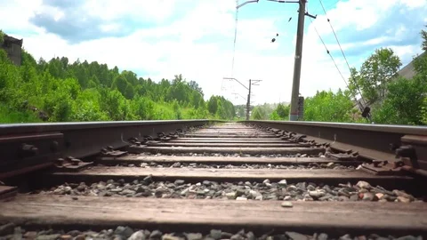 The railroad moves the camera forward Stock Footage 112246247