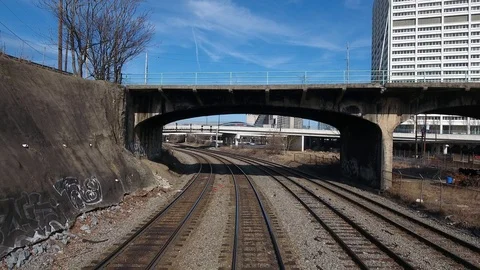 Railroad Overpass Video stock 100374770