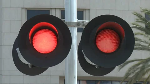 Railroad red flash lights with bell 库存影片 48704787