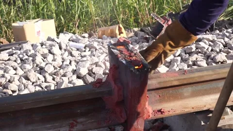 Railroad restoration process Stock Footage 141626643