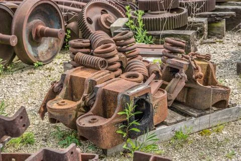 Railroad rusty scrap Stock Photos