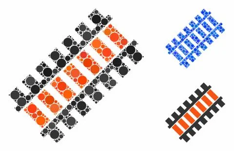 Railroad segment Composition Icon of Round Dots Stock Illustration