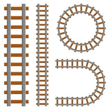 Railroad set vector design illustration isolated on white background Stock Illustration