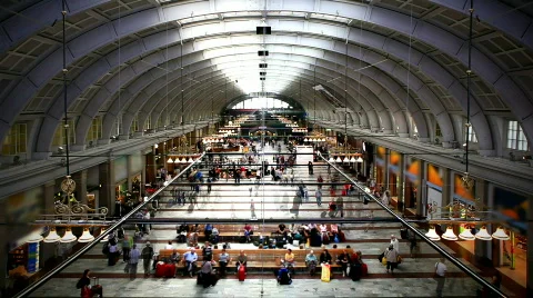 Railroad station Stock Footage 497119