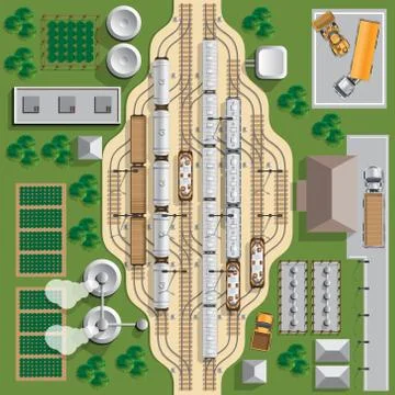 Railroad station. Stock Illustration