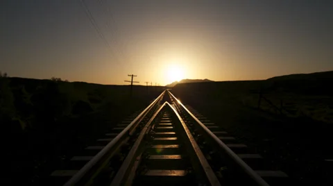 Railroad Sunset 库存影片 36680275