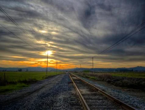 Railroad to Sunset Fotos de archivo
