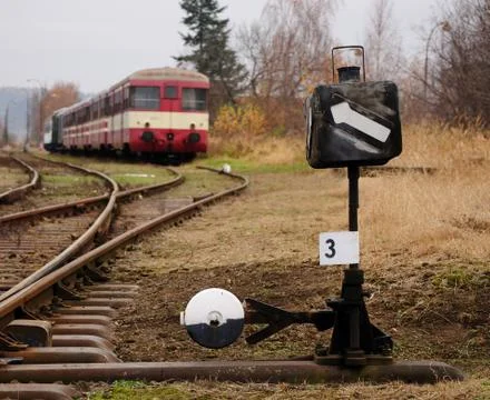 Railroad switch 스톡 사진