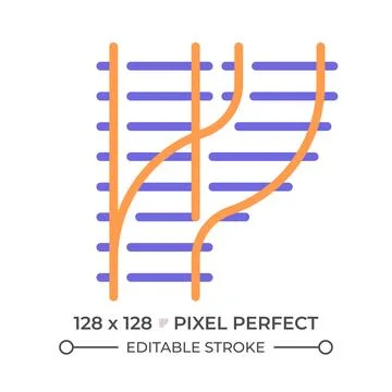 Railroad switch two color line icon Stock Illustration