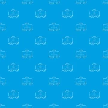 Railroad tank pattern seamless blue Stock Illustration