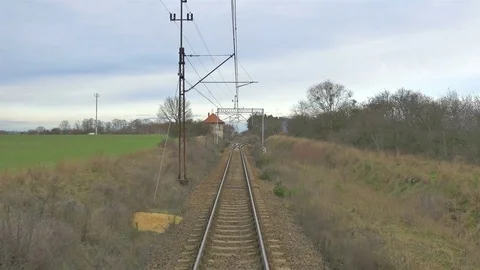 Railroad track in 4K Stock Footage 75759142