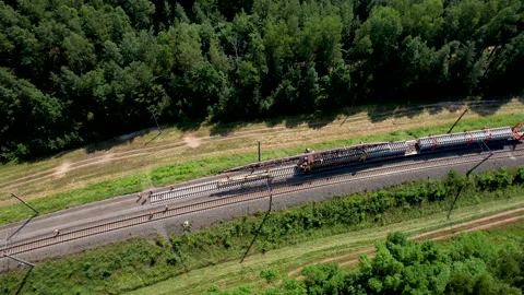 Railroad Track Construction. Train Track Repair and Maintenance. Stock Footage 161416055