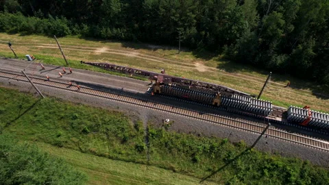 Railroad Track Construction. Train Track Repair and Maintenance. Vidéo 161416771