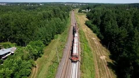 Railroad Track Construction. Train Track Repair and Maintenance. Видео 219828402