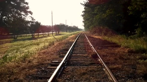 Railroad track Stock Footage 135990264
