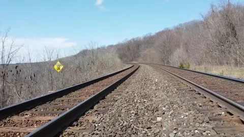 Railroad Track High Up Above Stock Footage 250826653