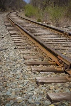 Railroad track perspective Stock Photos
