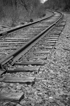 Railroad track perspective Stock Photos