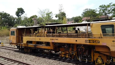 Railroad Track Seen Form Train Window. 4k Video Stock Footage 132087639