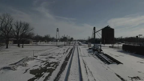 Railroad track with snow Stock-Footage 165906951
