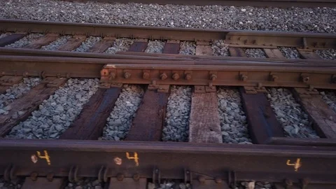 Railroad track split Stock Footage 125919804