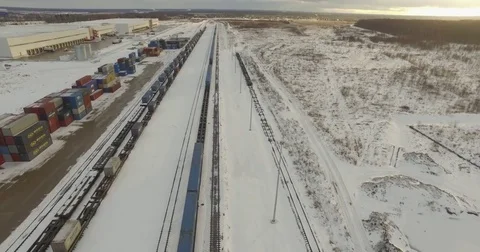 Railroad Track Top View Stock Footage 76942192
