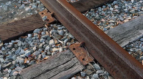 Railroad tracks, close, 4K Stock Footage 47259935