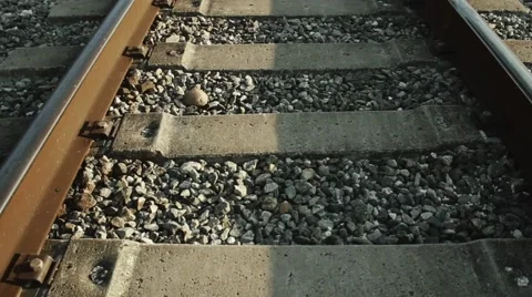 Railroad tracks at daylight Stock Footage 42749537