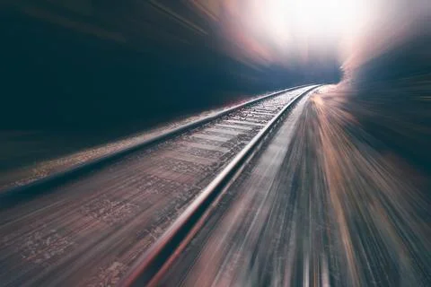 Railroad tracks in the fall. Foto stock
